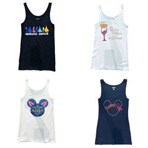 Bundle of 4 size large Women's Custom Disney Themed Tank Tops